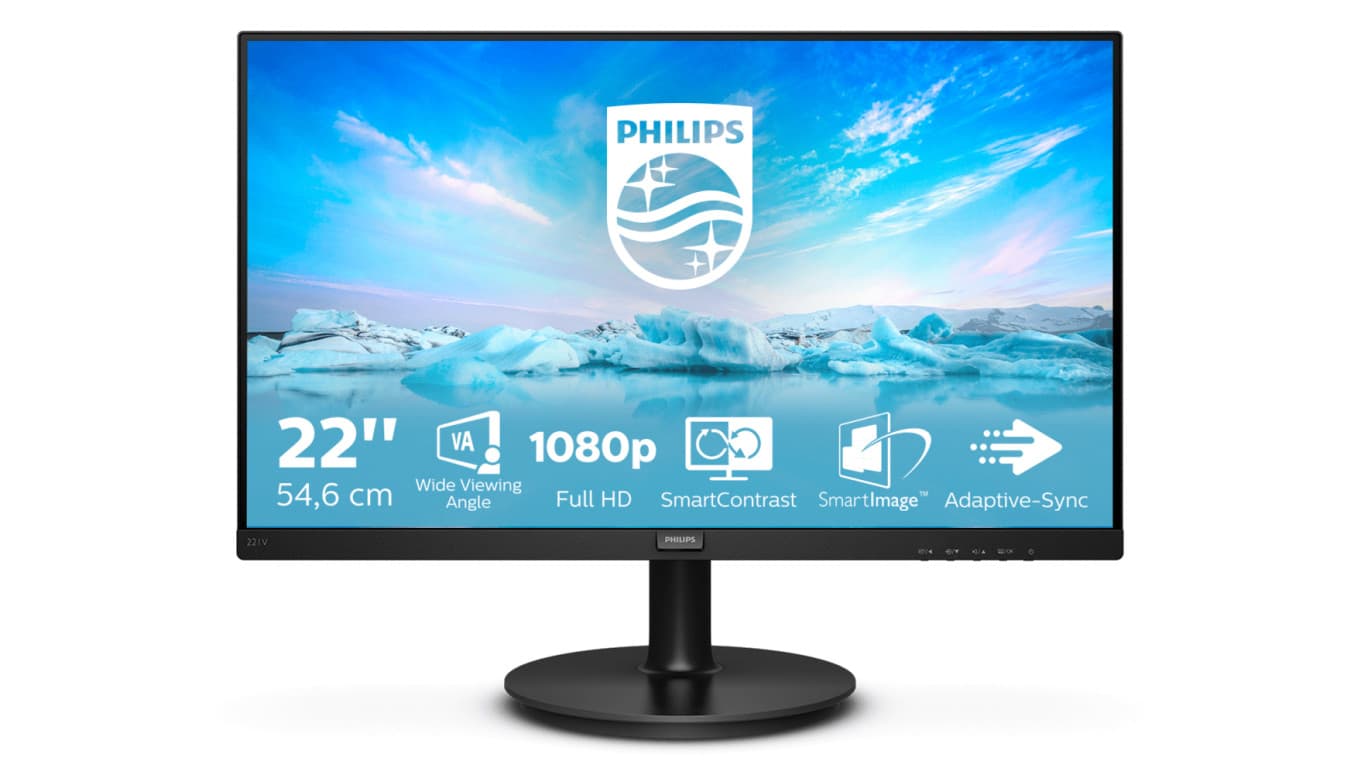 Monitor Philips 221V8A/00 (21,5 VA FullHD 1920x1080 HDMI, VGA kolor czarny)