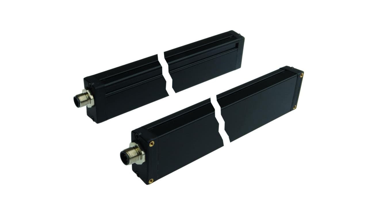 OY410523, kurtyna świetlna, 180x20x40mm, wysokość pola 155, rozdzielczość 2mm, Sn: 0,15-0,8m, 22-26V DC, PNP/NPN, złącze M12 4pi