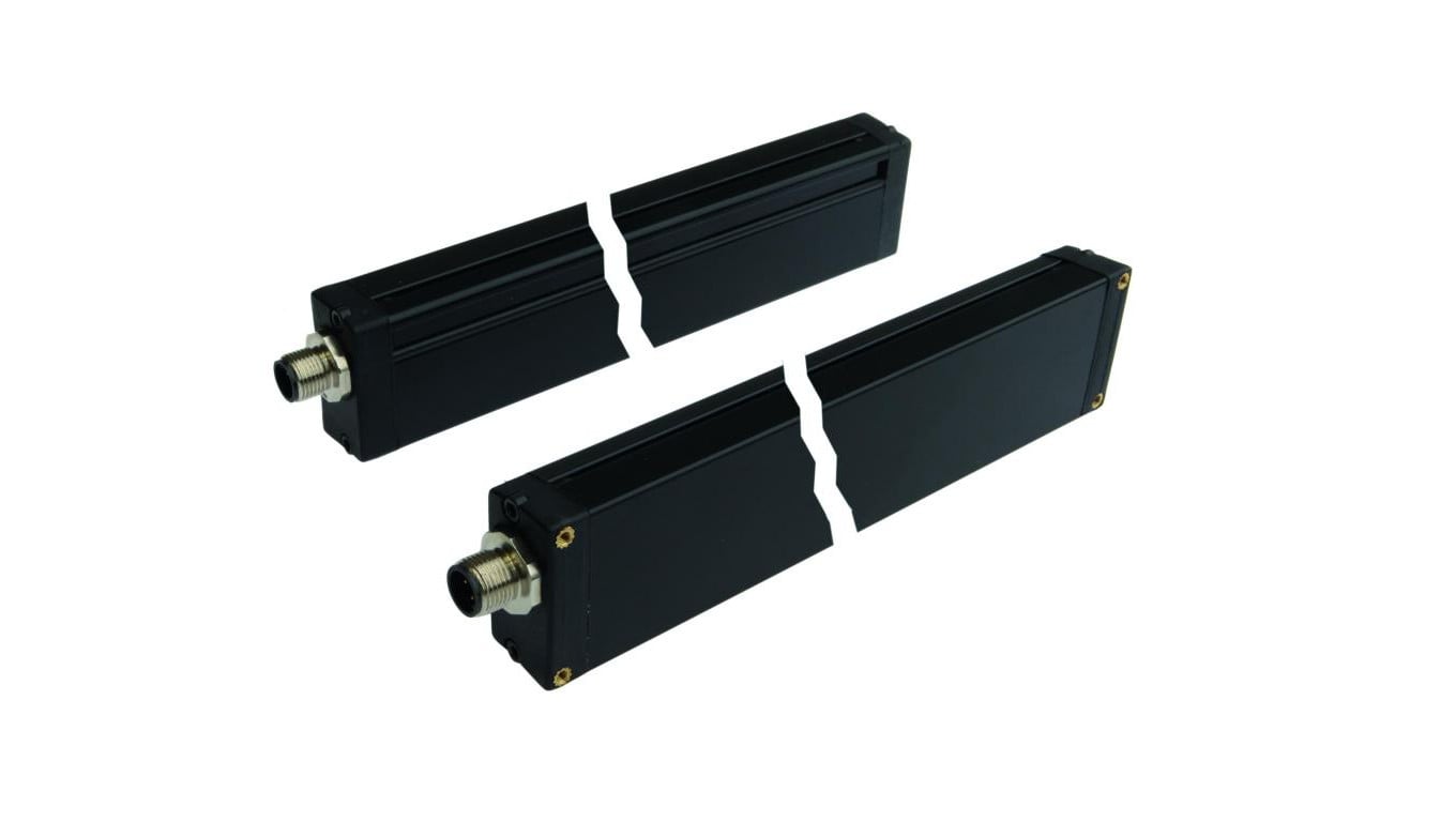 OY410523, kurtyna świetlna, 180x20x40mm, wysokość pola 155, rozdzielczość 2mm, Sn: 0,15-0,8m, 22-26V DC, PNP/NPN, złącze M12 4pi