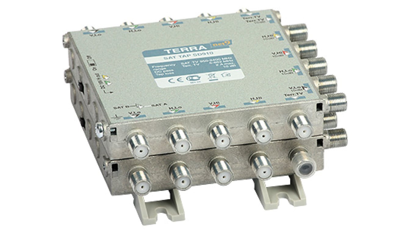 Odgałęźnik TV/SAT SD-910 klasa A, 9-we, 18-wy 10dB