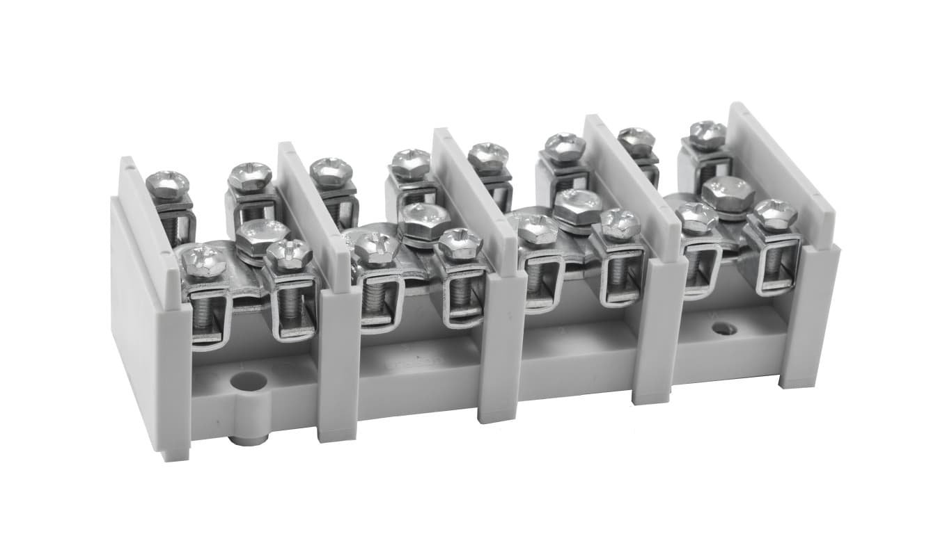 Odgałęźnik instalacyjny 4-torowy (1x35mm²/4x16mm²) LZ 4*35/16 wyk.11 mocowanie do podłoża, szary 84172002