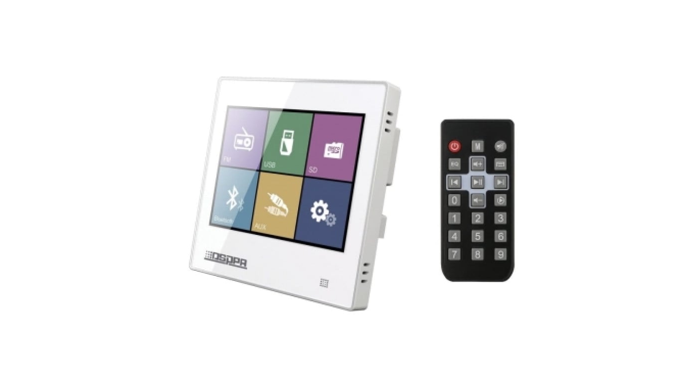 Odtwarzacz ścienny DSPPA, SD/FM/Bluetooth 2x10W, ekran dotykowy, biały DM837W