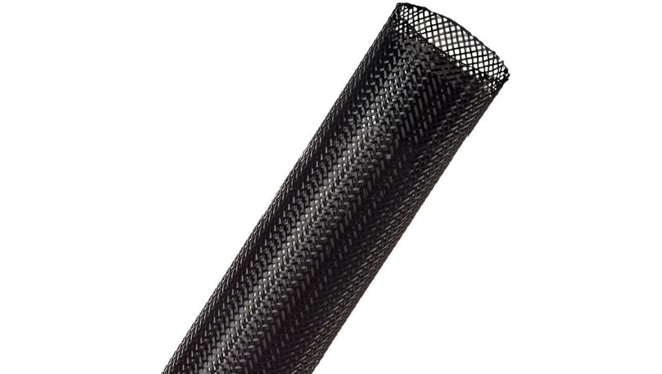 Oplot kablowy poliestrowy osłonowy pleciony uniwersalny Flexo Pet fi: 32mm czarny 76m