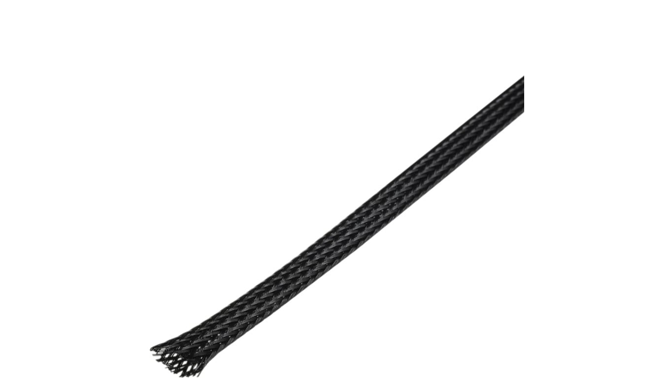 Oplot poliestrowy fi: 10mm (6-15mm) odporny na temperaturę pracy do 125C czarny JDD /200m/