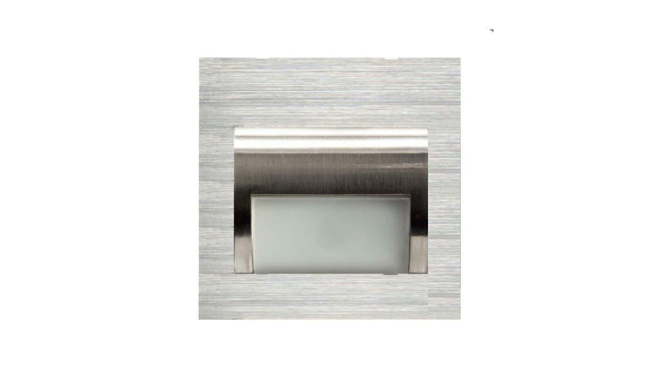 Oprawa Beryl srebrna szczotkowana ciepła 3000K 1,5W 12V DC 9 led smd 3014 kwadrat do puszki fi 60