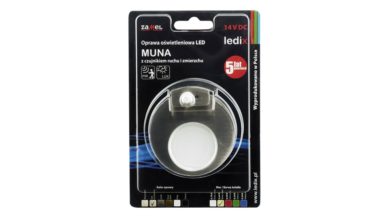 Oprawa schodowa LED Muna pt 14V DC regulowany czujnik STA biała neutralna LED10221627