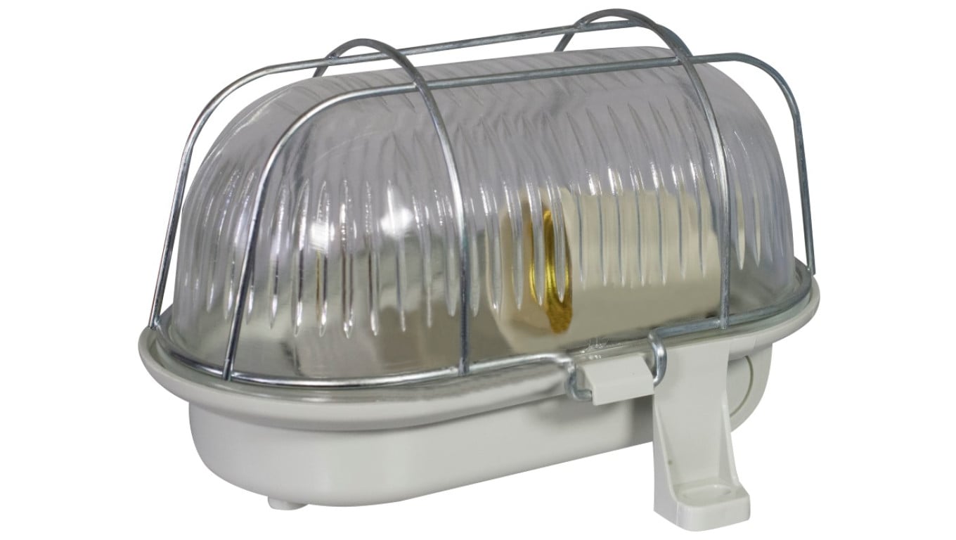 Oprawa kanałowa OWAL 60W E27 z siatką metalową IP44 szara D.3166S