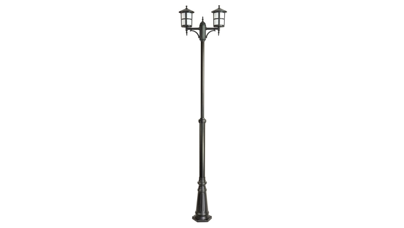 Oprawa parkowa, maszt Cordoba II OGMWN 2 TD, E27 2 x max 60W, kolor czarny, regulowana wysokość 180 - 280 cm, 0438621