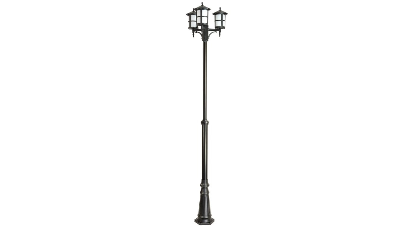 Oprawa parkowa, maszt Cordoba II OGMWN 3 TD, E27 3 x max 60W, kolor czarny, regulowana wysokość 180 - 280 cm, 0438621
