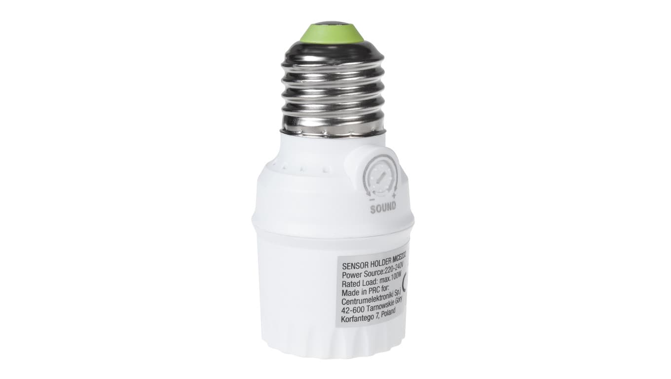 Oprawa żarówki E27 z czujnikiem dzwięku max 100W Maclean Energy MCE232 zakres 30dB - 90dB MCE232
