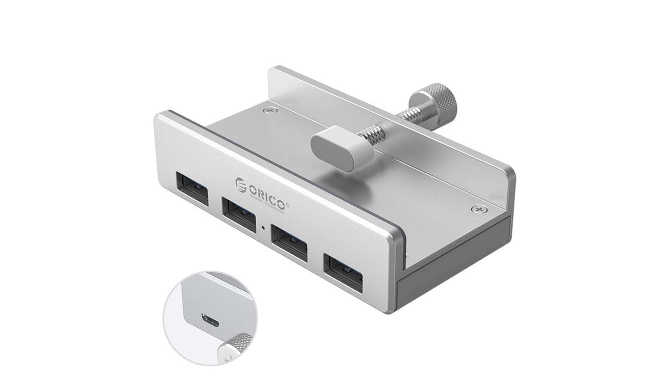 Orico Hub aktywny biurkowy 4*USB-A 5Gbps aluminium