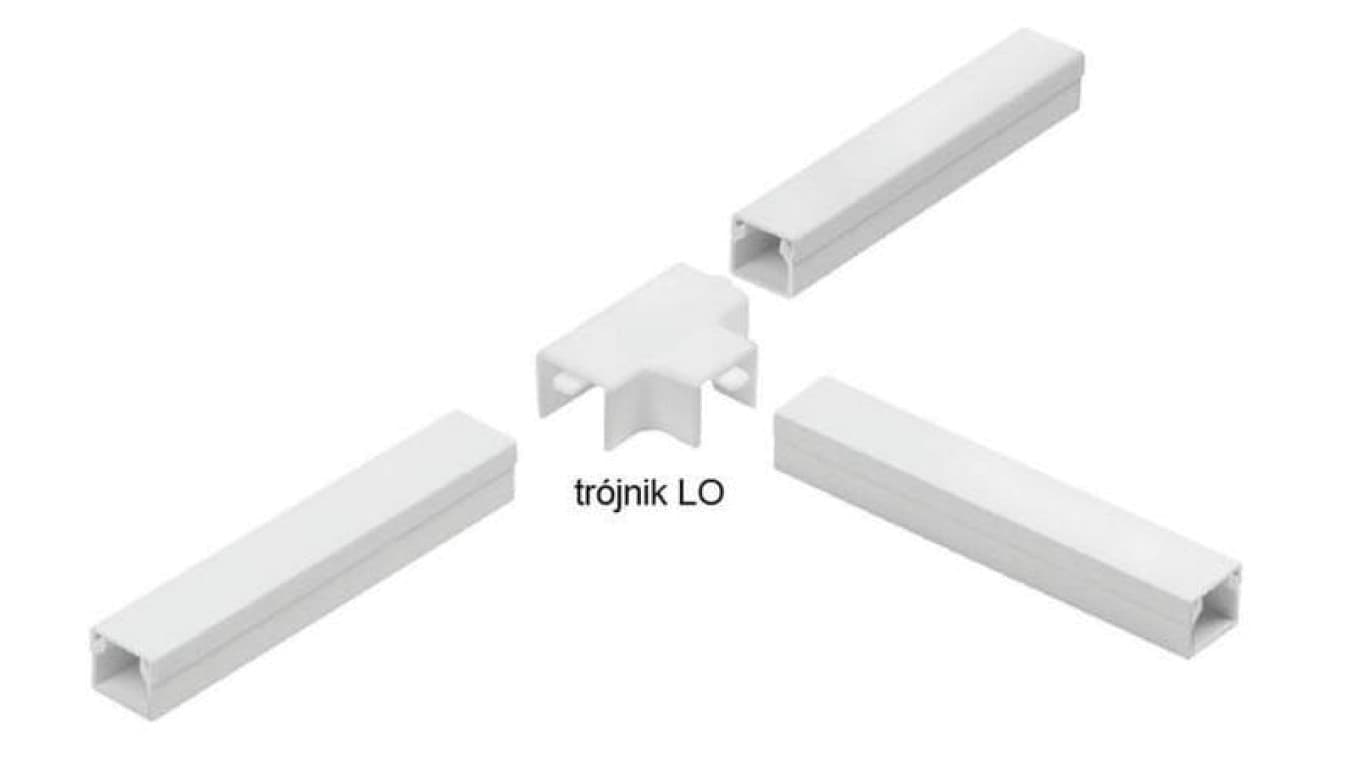 Osprzęt do listew elektroinstalacyjnych, trójnik BIAŁY LO 14x14 (1szt.)