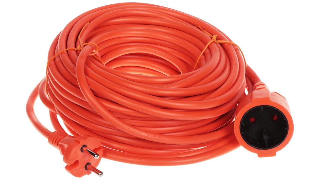 PRZEDŁUŻACZ PS-2X1.5-20M/ORANGE 20m