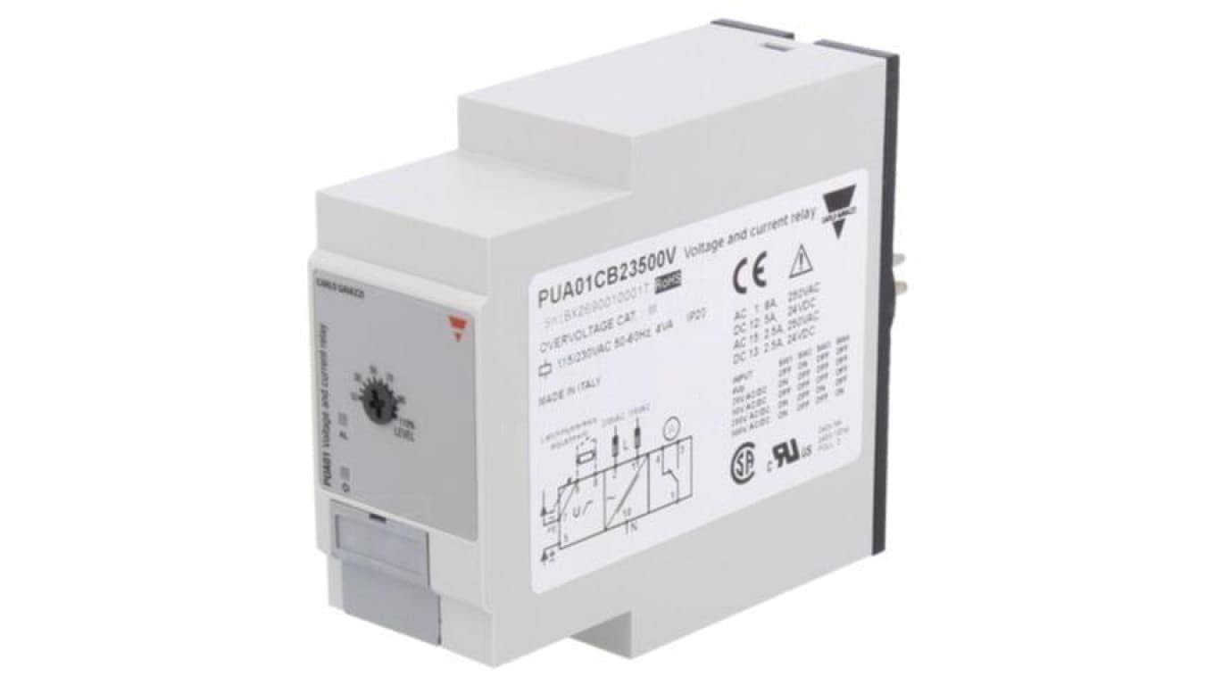 PUA01CB23500V Przekaźnik nadzorczy napięcia, 115/230VAC, podstawka, SPDT, Szczelność: IP20