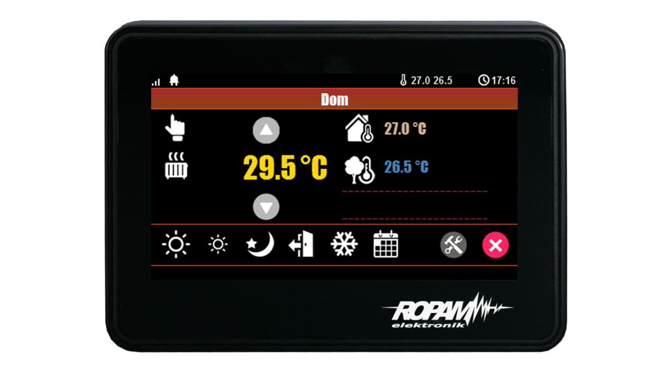 Panel dotykowy, 4,3” TFT LCD, pojemnościowy, montaż na płaskim podłożu, złącza stałe, kolor czarny