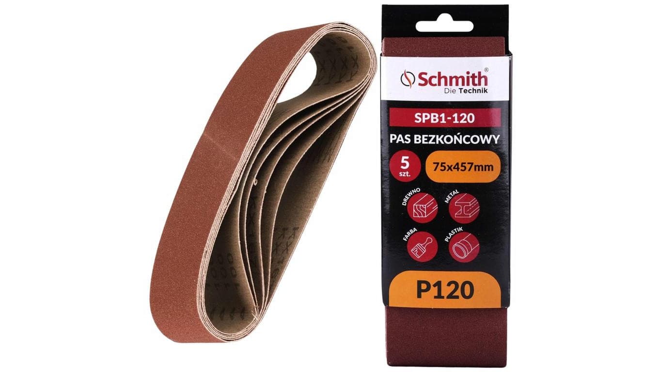 Pas bezkońcowy taśma papier ścierny P120 75x457mm 5szt Schmith