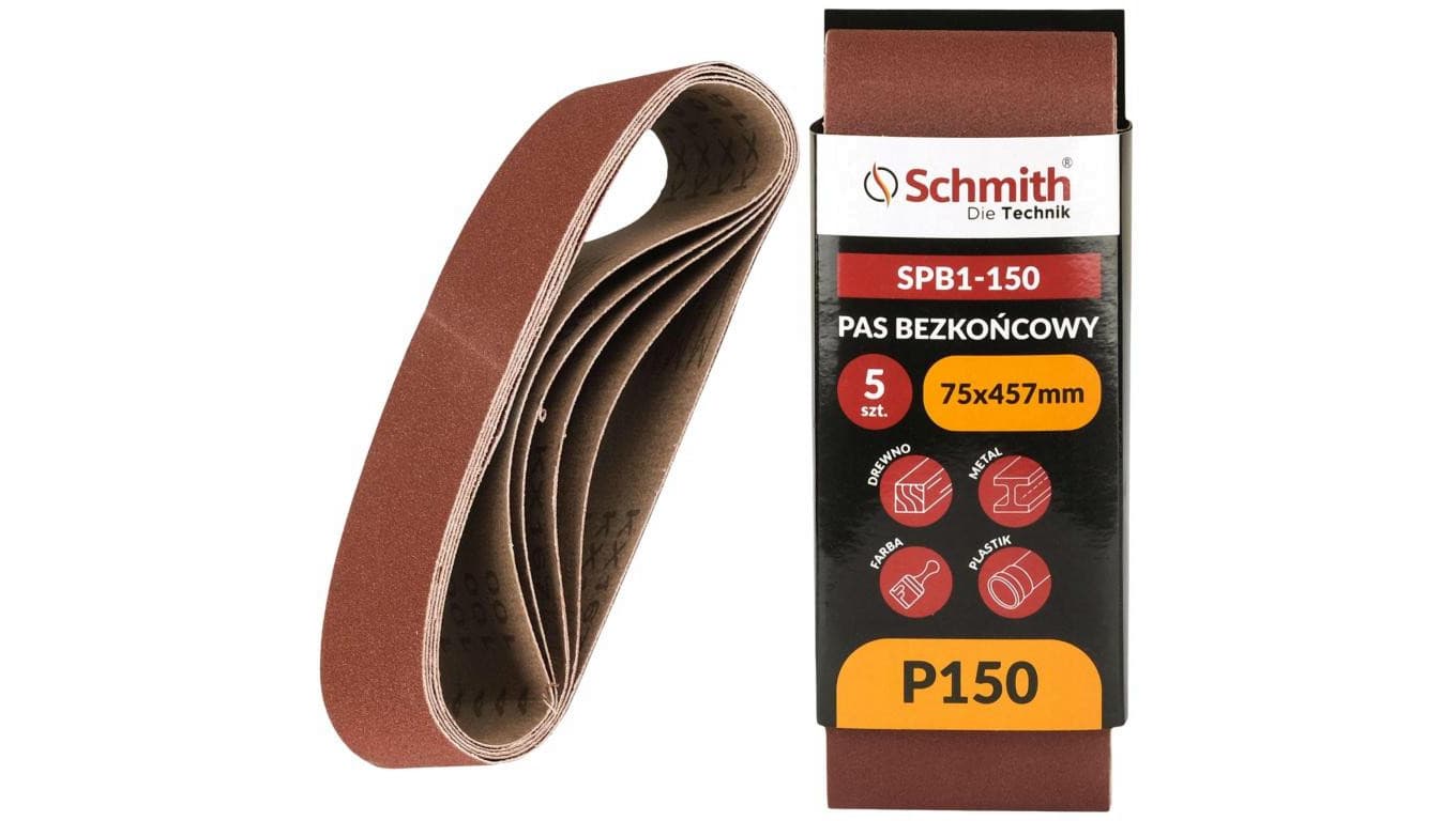 Pas bezkońcowy taśma papier ścierny P150 75x457mm 5szt Schmith