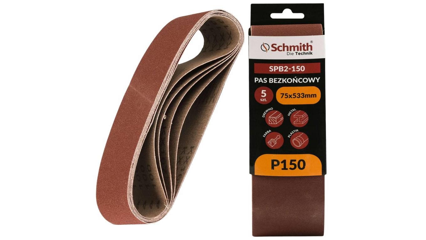Pas bezkońcowy taśma papier ścierny P150 75x533mm 5szt Schmith