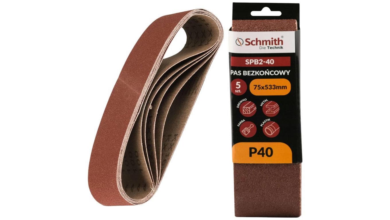 Pas bezkońcowy taśma papier ścierny P40 75x533mm 5szt Schmith
