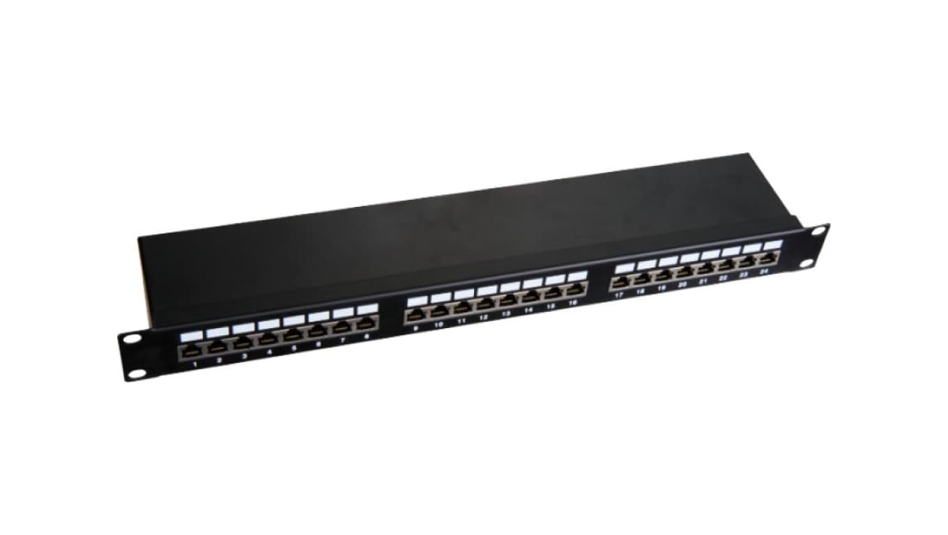 Patch panel 1U/19 cali STP ekranowany 24 porty kat. 6 złącza LSA półka montażowa Q-LANTEC - Q-LANTEC