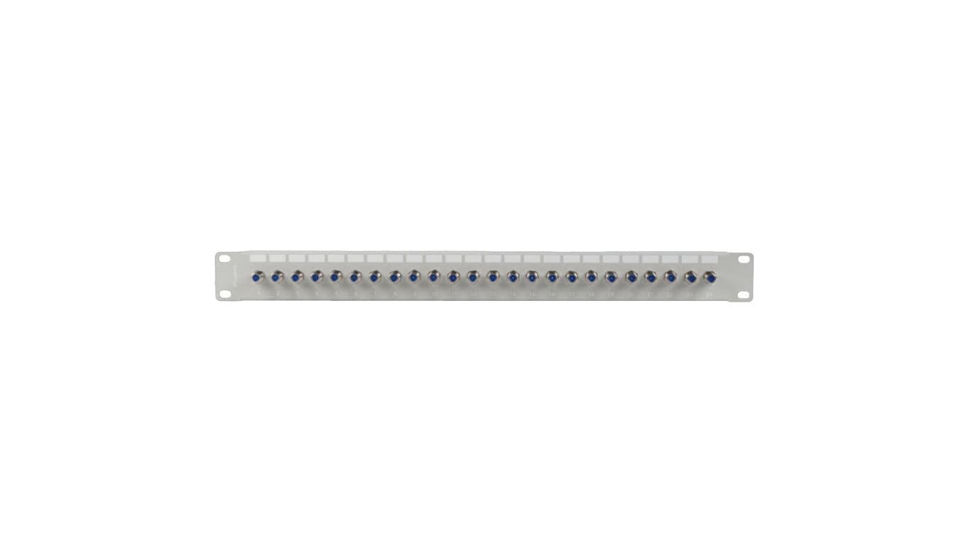 Patch panel RACK 19 24 porty typu F 1U szary LANBERG