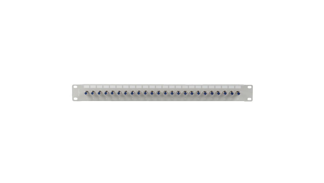 Patch panel RACK 19 24 porty typu F 1U szary LANBERG