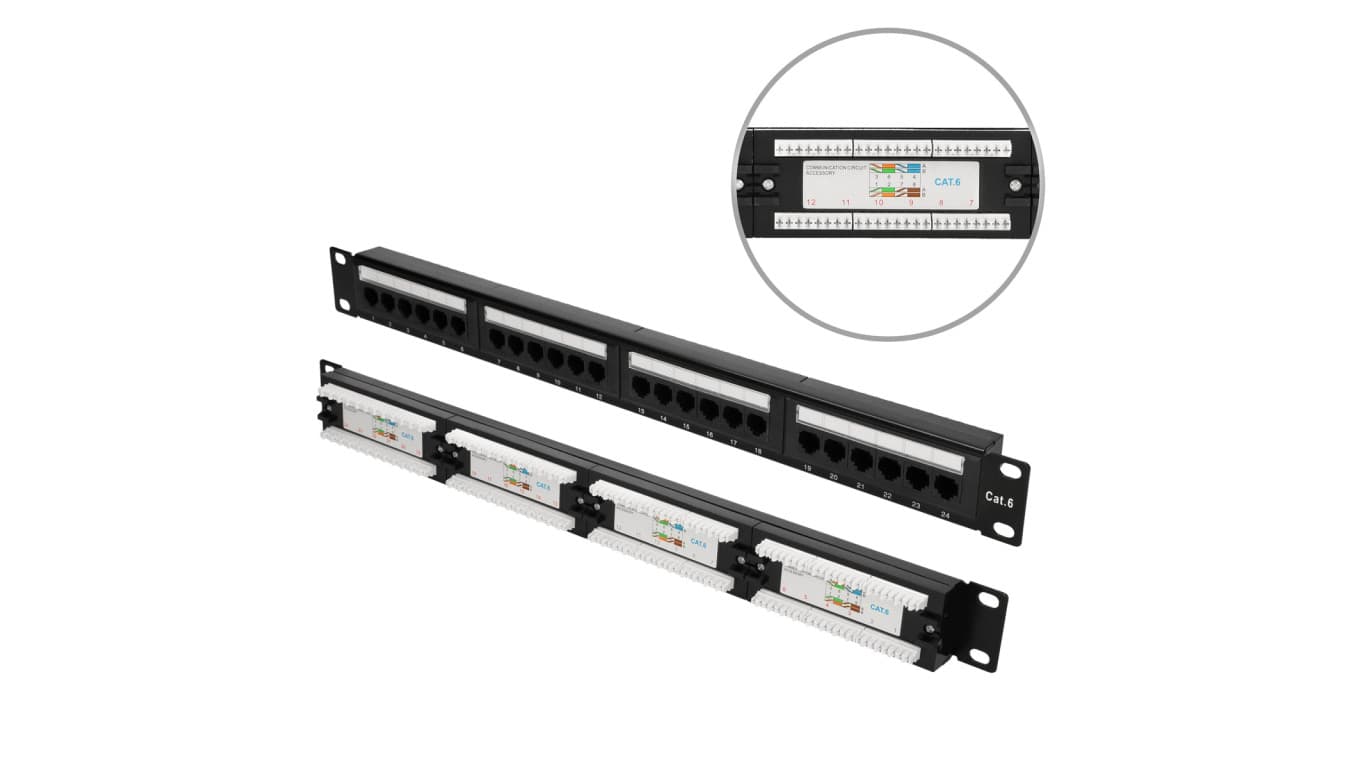 Patchpanel 24 porty Extralink CAT6 UTP V2