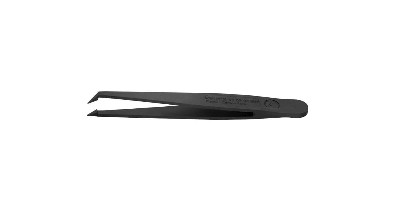 Pinceta precyzyjna z tworzywa sztucznego do elektroniki 110mm zagięta ESD KNIPEX 92 09 03 ESD