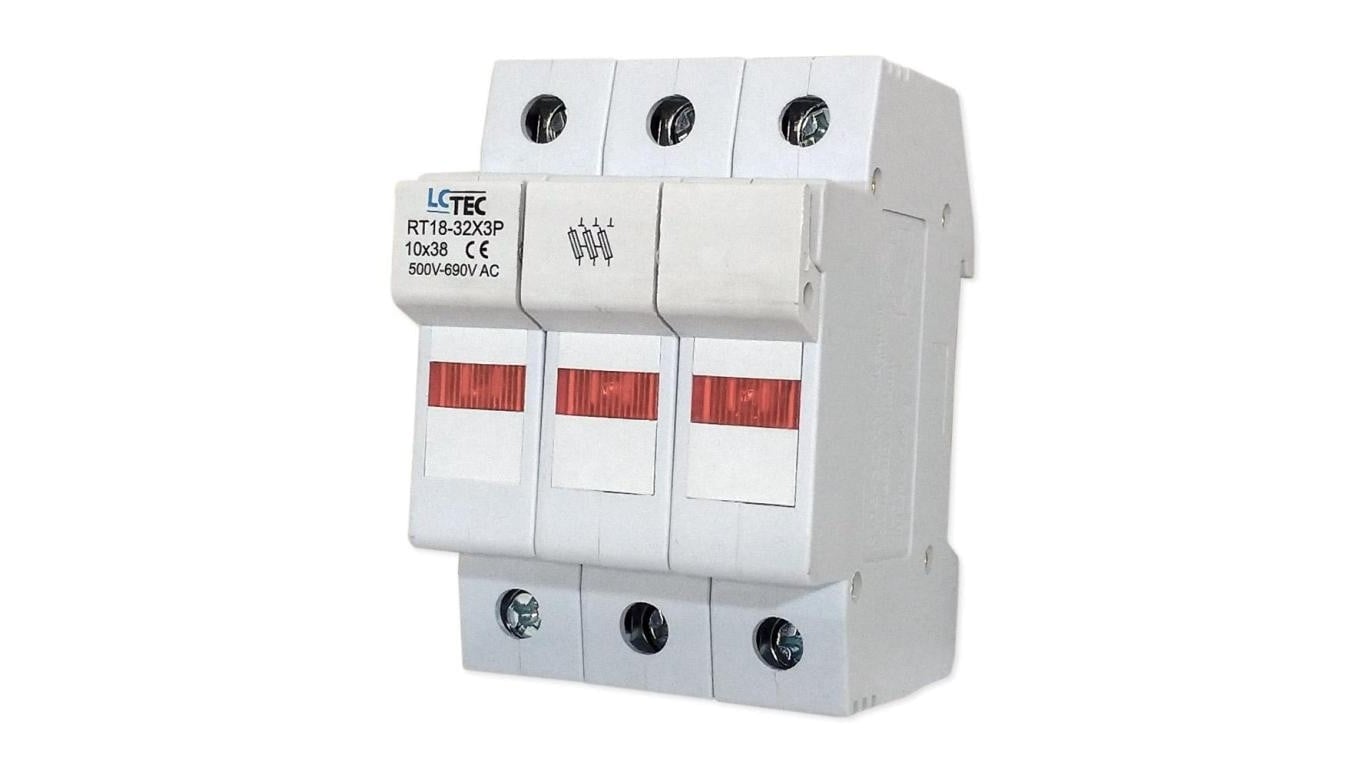 Podstawa bezpiecznikowa z kontrolką na wkładki gG 10x38 3P 32A 690V~ RT18-32X