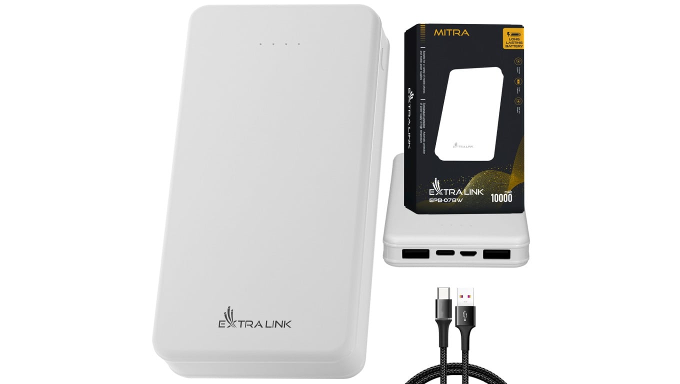 Powerbank Power bank, USB-C Extralink EPB-078W 10000mAh Biały
