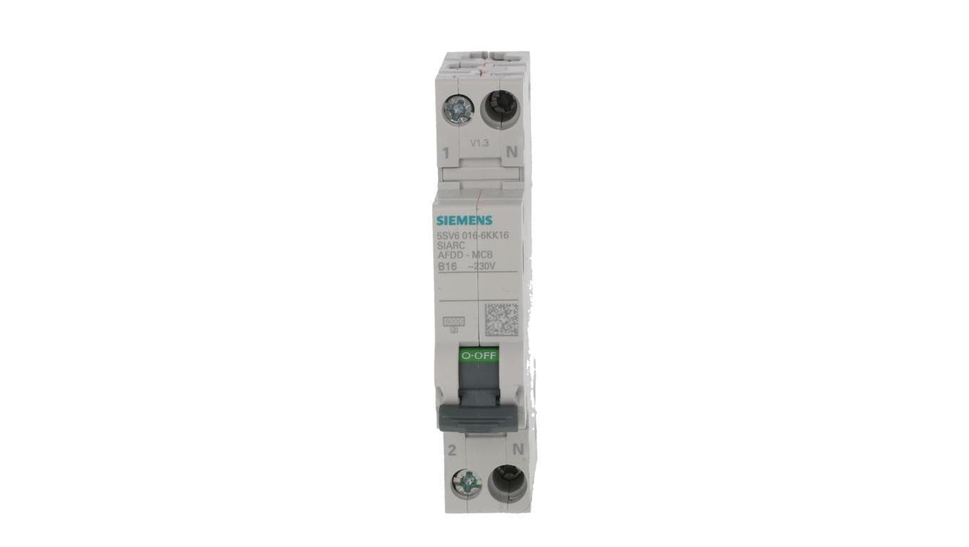 Przeciwpożarowy detektor iskrzenia z członem nadprądowym 2P B 16A 1 moduł 230V AFDD SENTRON 5SV6016-6KK16