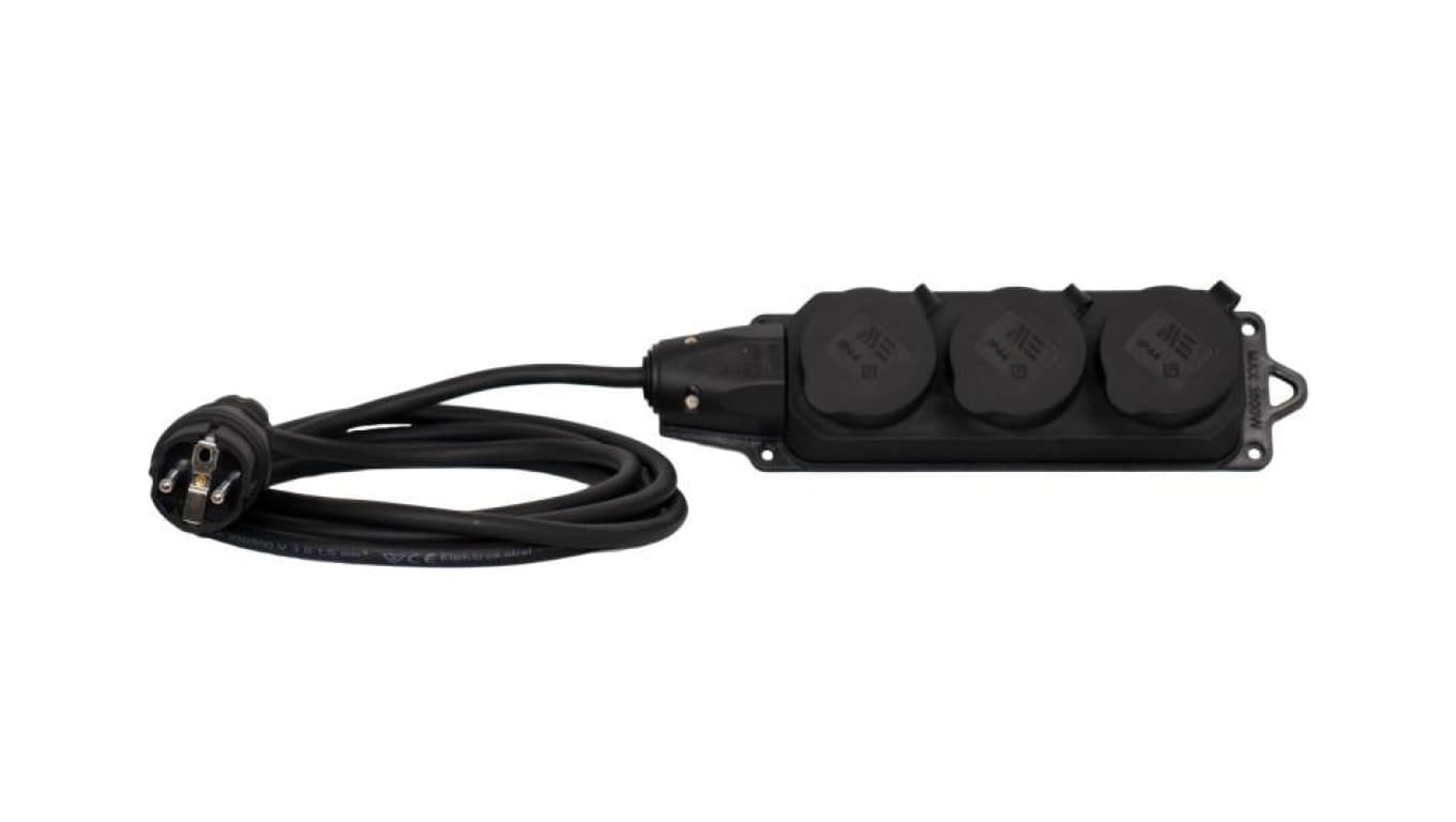 Przedłużacz listwowy gumowy 3x230V(3x2P+Z) OW (H05RR-F) 3x2,5-25m