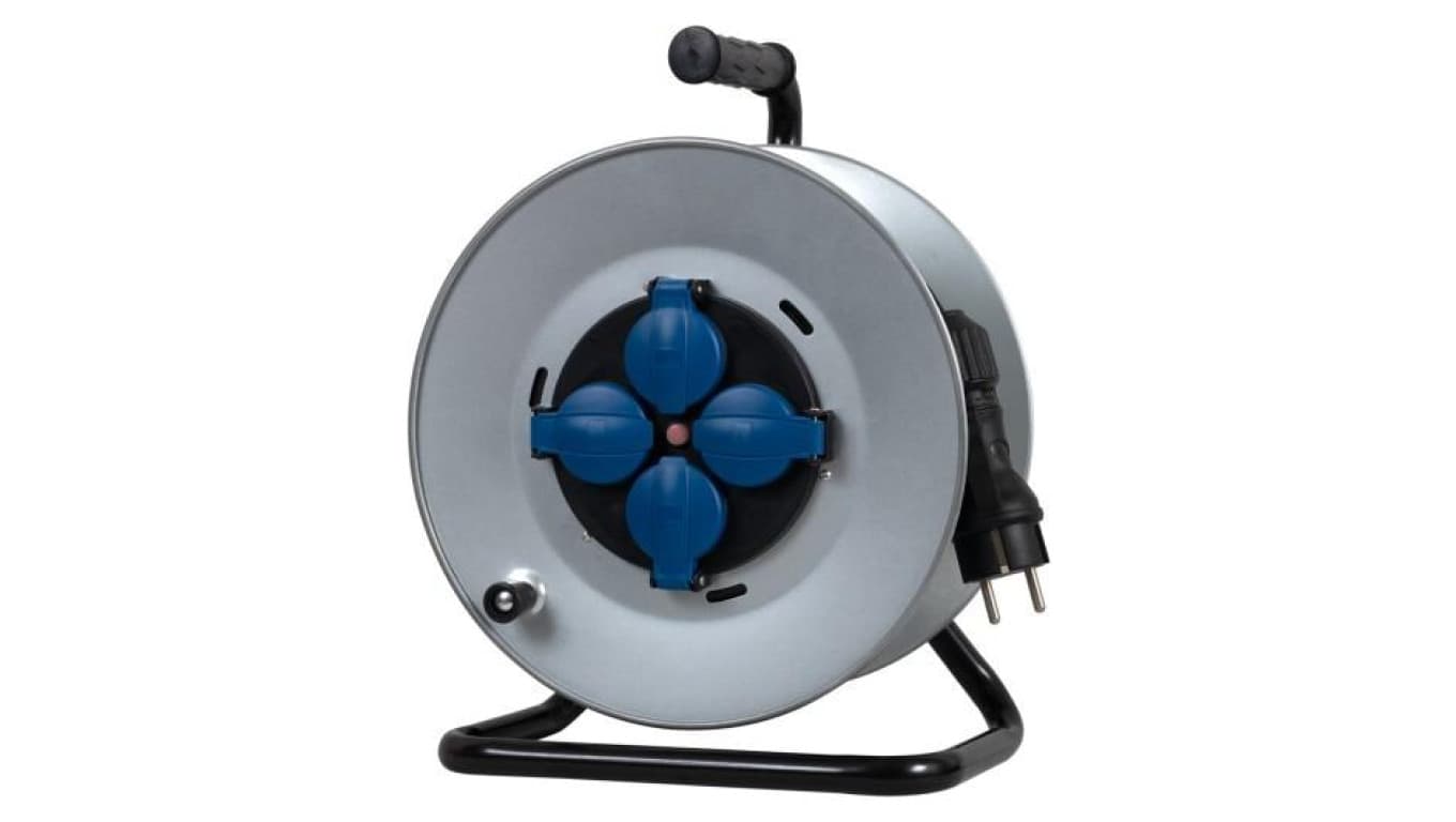 Przedłużacz na bębnie metalowym MIDI-290 4x230V OW 3x2,5 z termikiem /35m/