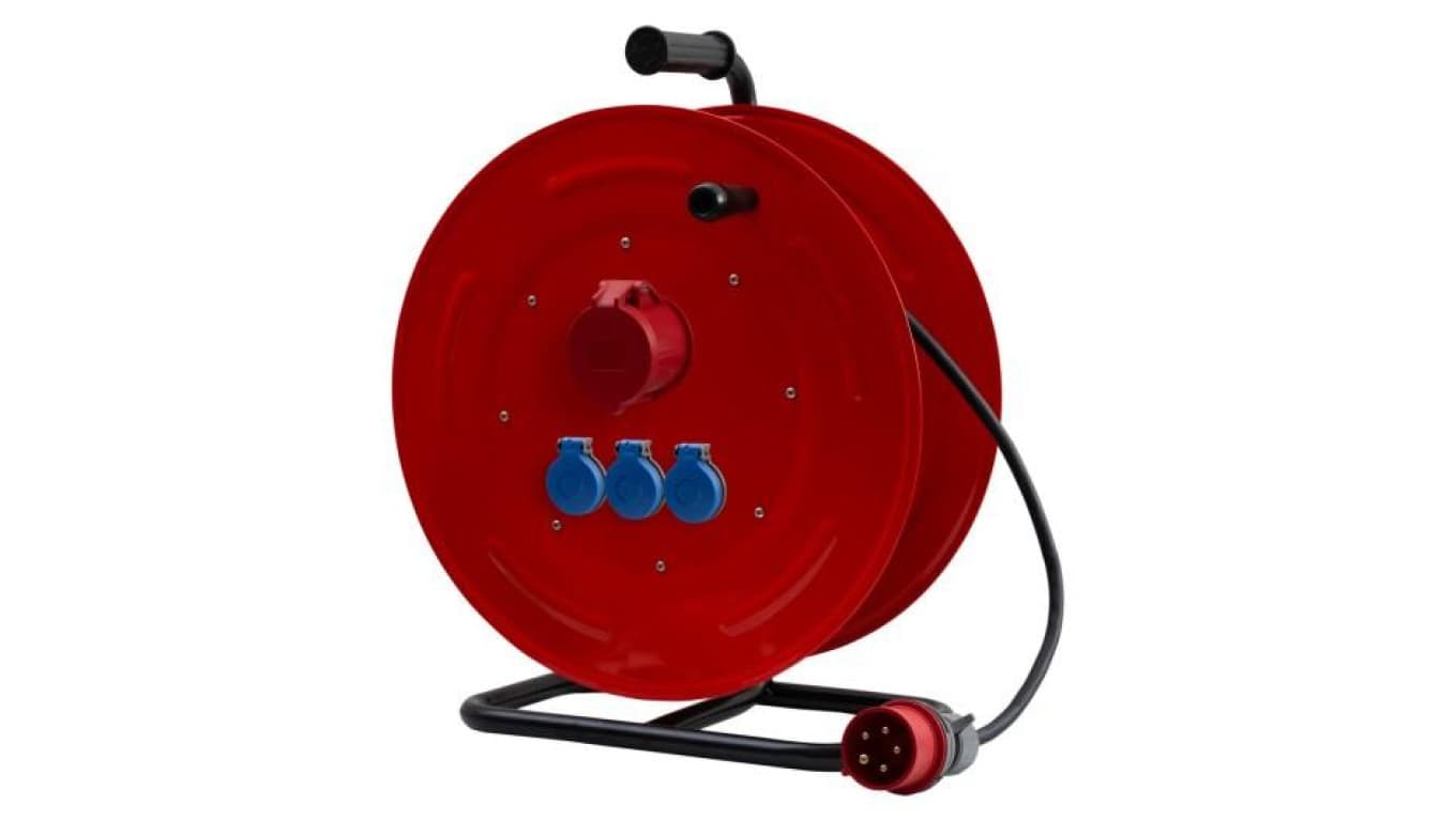 Przedłużacz siłowy na bębnie metalowym MAKARA-460 OPD 5x6 32A 5p, 3x230V, wtyczka 32A 5p - 35m