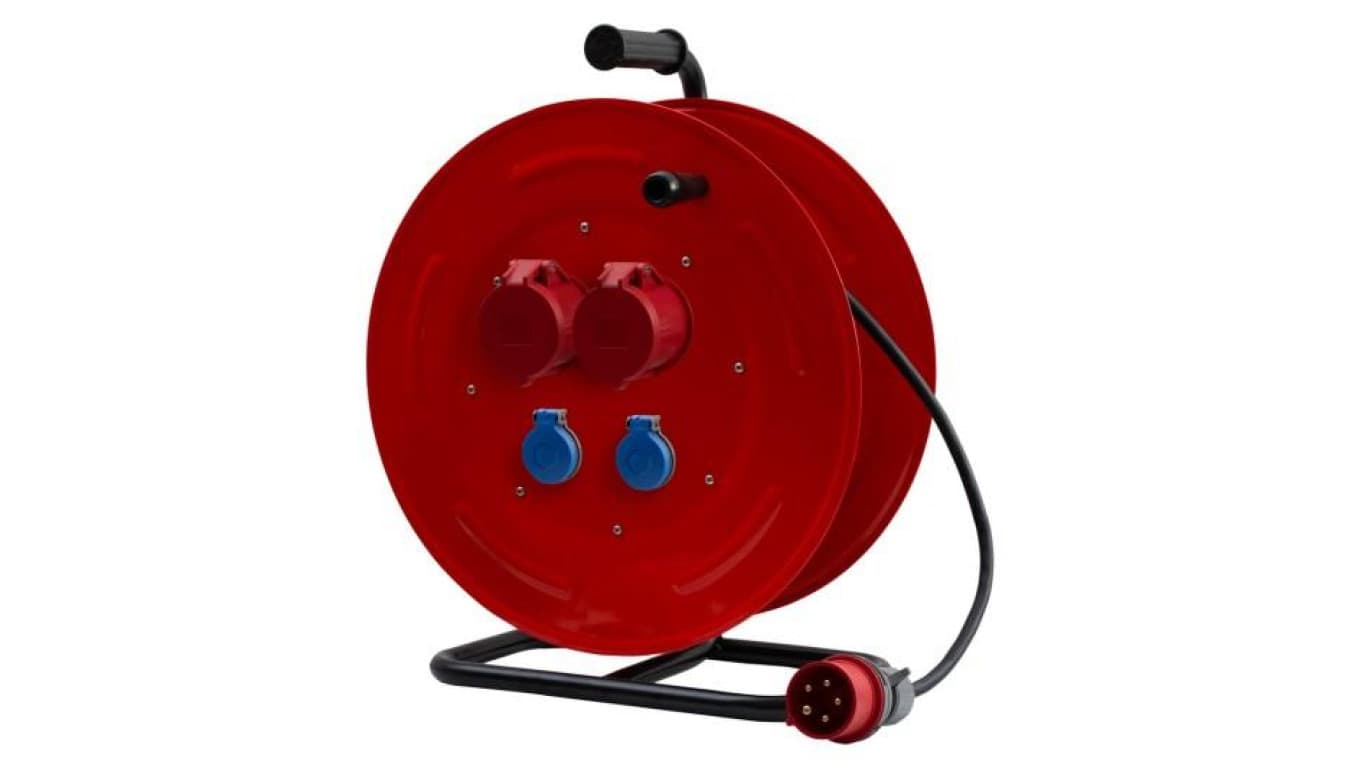 Przedłużacz siłowy na bębnie metalowym MAKARA-460 OW 5x2,5 2x16A 5p, 2x230V, wtyczka 16A 5p - 35m