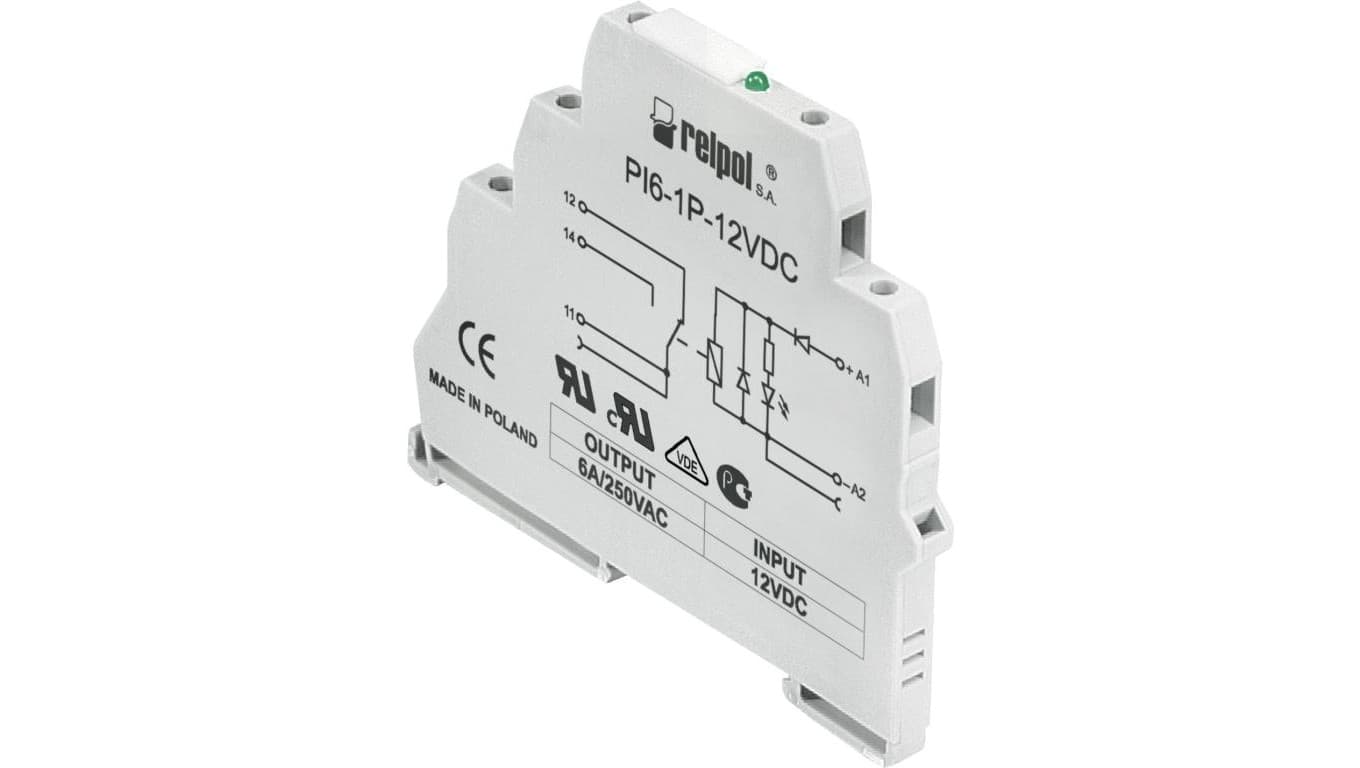 Przekaźnik interfejsowy AgSnO2 1P 12A 24V DC AgSnO2 PI6-1P-24VDC 858550