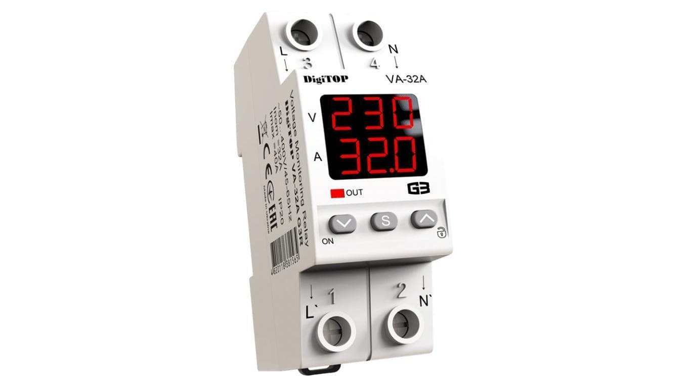 Przekaźnik napięciowy z kontrolą prądu DigiTOP VA-32A G3R