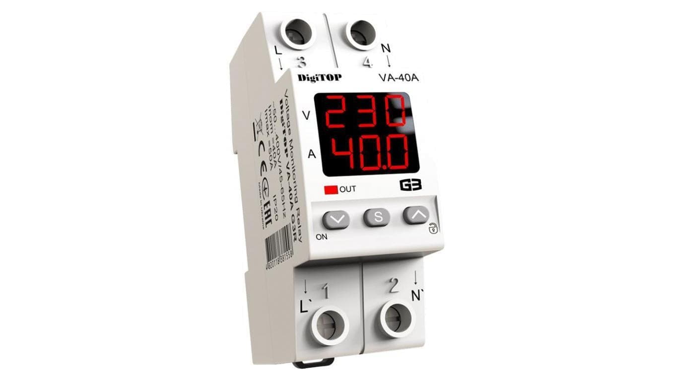 Przekaźnik napięciowy z kontrolą prądu DigiTOP VA-40A G3R