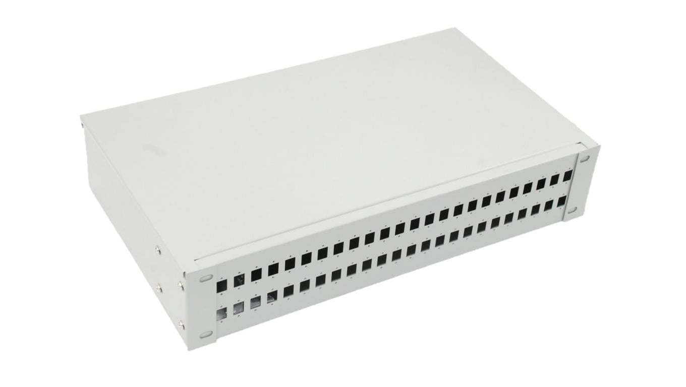Przełącznica światłowodowa 2U/19, 48F/48xSC Simplex, szara