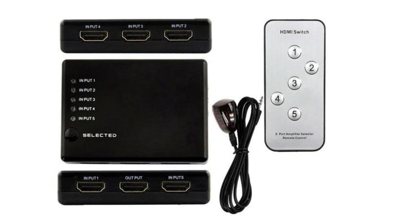 Przełącznik HDMI z pilotem, switch 5 wejść x 1 wyjście HDMI 4Kx2K LKV501E