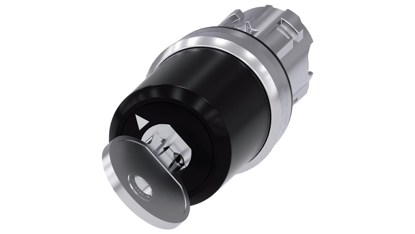 Przełącznik z kluczem BKS 22mm okrągły metal nr E7 (VW) bez klucza 2 poz. O-i monost. kąt zał. 90st. 3SU1050-5SF11-0AA0