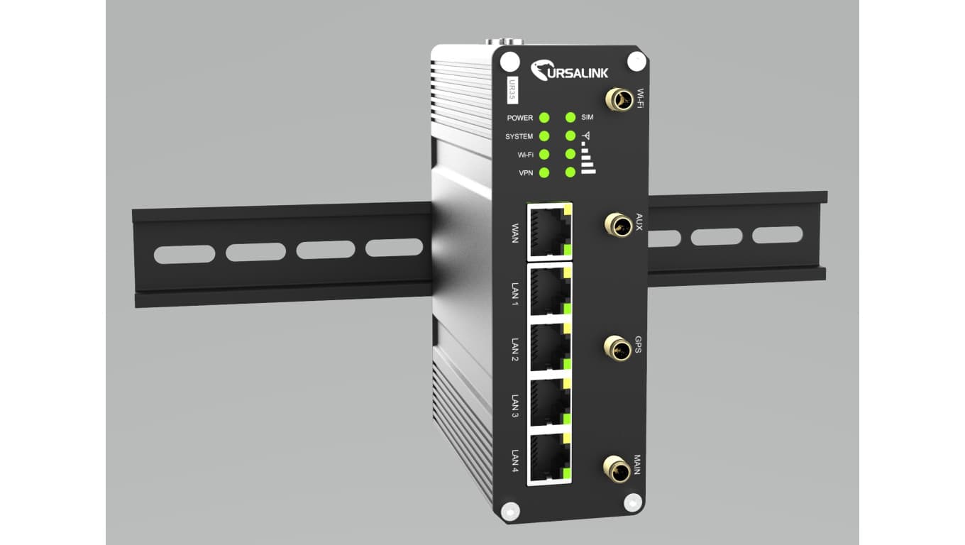 Przemysłowy router/modem gprs/gsm 4G Dual SIM,Ethernet x 5, WiFi, RS232/485x1, DI x 1, DO x 1, UR35-L00E-W