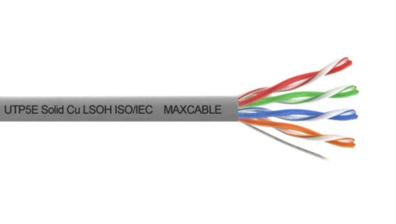 Przewód UTP5E drut Cu LSOH ISO/IEC 305m MAXCABLE
