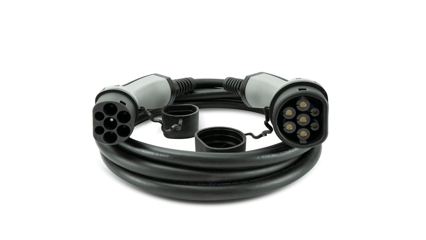 Przewód ładowania 22kW/32A/3f Type2-Type2 5m LED