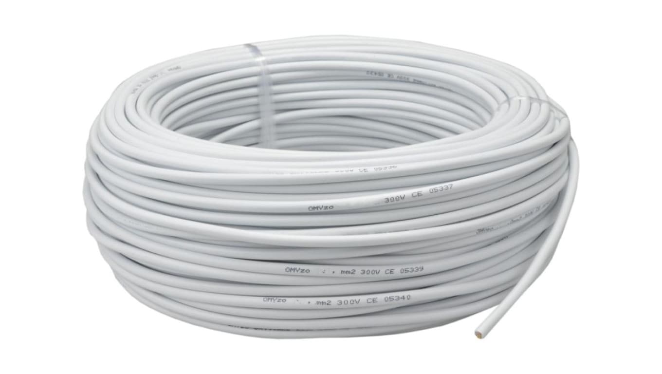 Przewód prądowy H03VV-F / OMY 300V 2x1 biały linka Elektrokabel /50m/