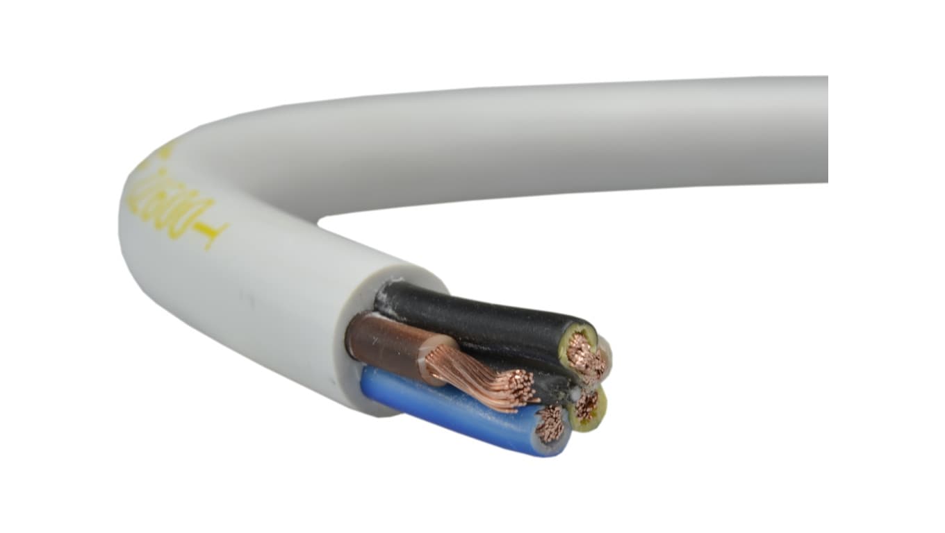 Przewód prądowy H05VV-F / OWY 500V 5x2,5 warsztatowy biały linka Elektrokabel /200m/