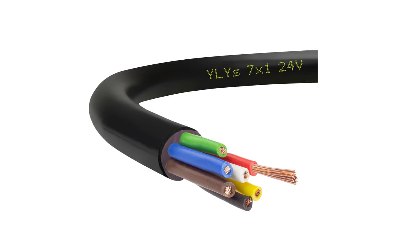 Przewód przyczepowy samochodowy YLYs 7x1 24V Elektrokabel /100m/