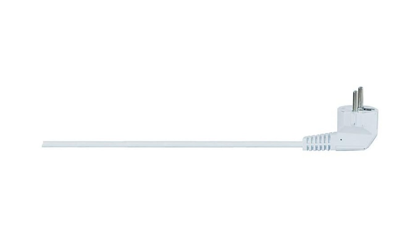 Przewód przyłączeniowy z wtyczką kątową OWY (H05VV-F) 3x1,5mm2 - 5m - biały