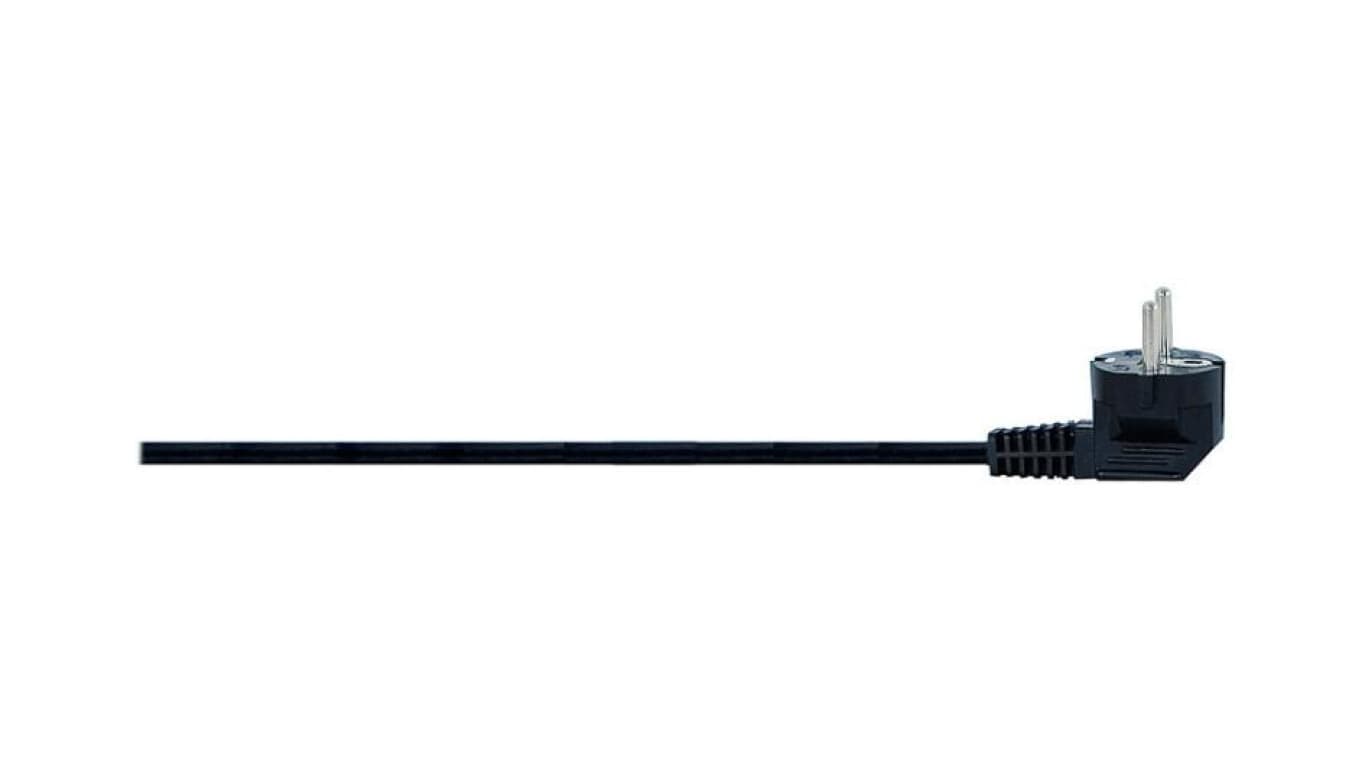 Przewód przyłączeniowy z wtyczką kątową OWY (H05VV-F) 3x1mm2 - 5m - czarny