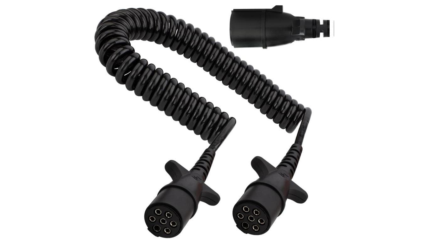 Przewód spiralny QLY-s kabel do naczepy zakończony zalewanymi wtykami 7-pin typu N 24V 4m